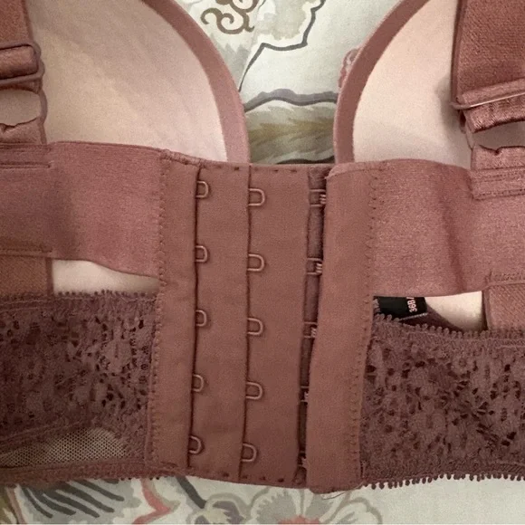 Victoria’s Secret Elegant Mauve Lace Very Sexy Push-up Bra Size 36B Padded Mesh - Picture 3 of 10